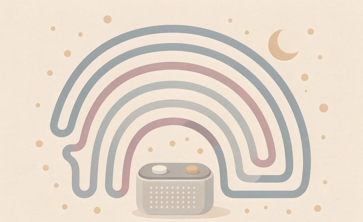 Illustration of a speaker with layered sound waves